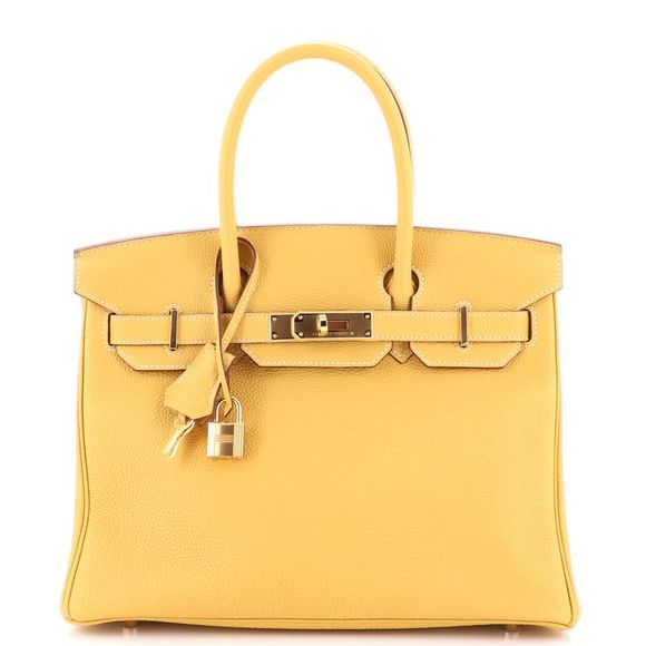 Hermes Handbags - Hermes Birkin Handbag Curry Togo With Gold Hardware 30 Yellow
